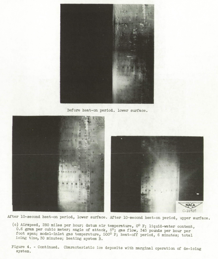 Figure 4. Characteristic ice deposits with marginal operation of de-icing system.